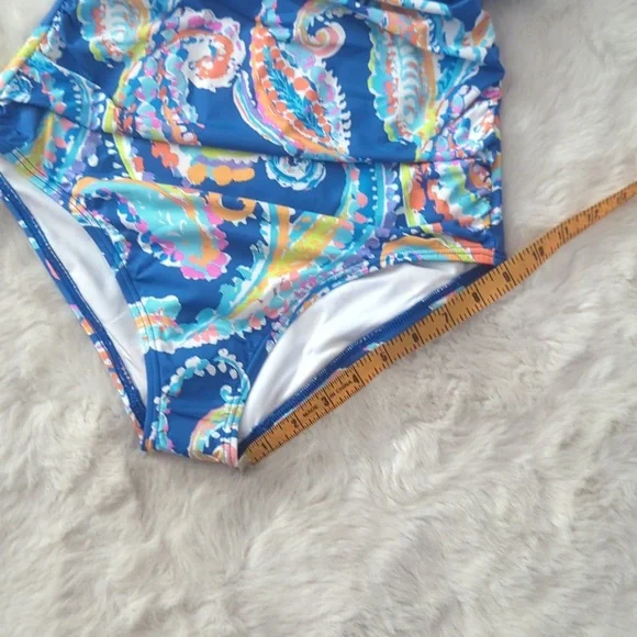 J McLAUGHLIN Blue Watercolor Paisley Koa One-Piece - NWT - Picture 8 of 8